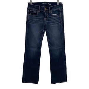 American Eagle Outfitters low rise dark wash slim boot cut jeans size 4